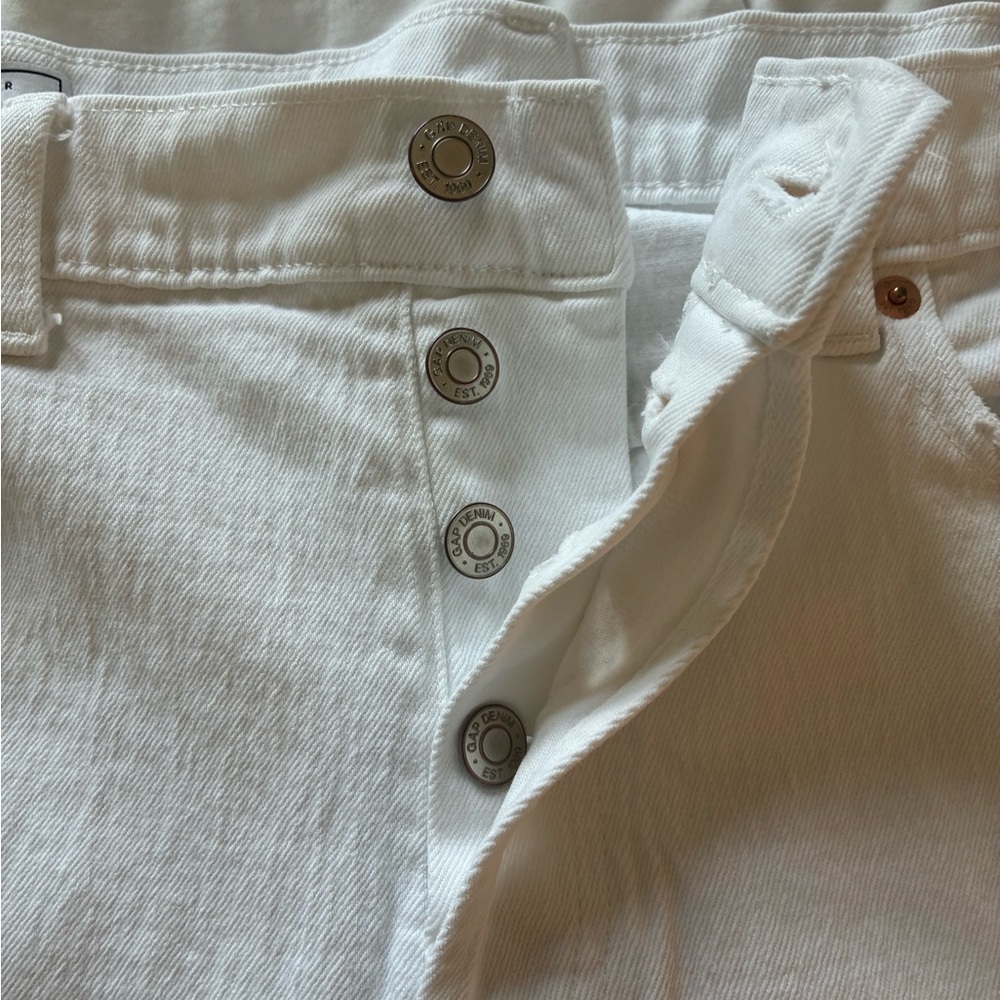 White Button Fly Gap Jeans - image 5